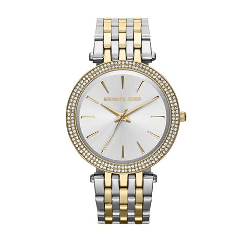 michael kors silver and gold watch womens|Michael Kors chronograph watch silver.